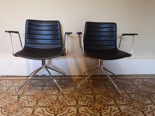 Fauteuils cuir marron - , design