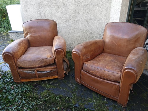Paire fauteuils club à - paire,